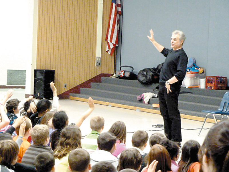 Joe Nipote at a school appearance